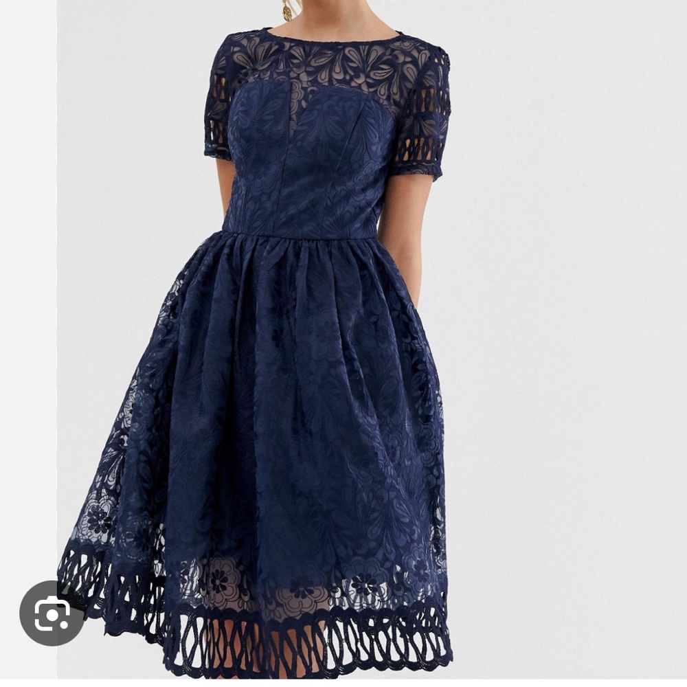 Chi Chi London Premium lace cut out cap sleeve